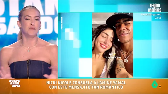 El mensaje de Nicki Nicole para consolar a Lamine Yamal tras perder el Balón de Oro: "Mi estrella, te amo" "Quién quiere un Balón de Oro teniendo declaraciones de amor tan bonitas", reacciona Isabel Forner en este vídeo tras el tierno mensaje que Nicki Nicole dedicó a Lamine Yamal tras quedar segundo en el Balón de Oro.