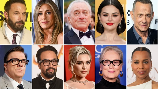 Ben Affleck, Jennifer Aniston, Robert De Niro, Selena Gomez, Tom Hanks, Nathan Lane, Lin-Manuel Miranda, Florence Pugh, Meryl Streep y Kerry Washington Ben Affleck, Jennifer Aniston, Robert De Niro, Selena Gomez, Tom Hanks, Nathan Lane, Lin-Manuel Miranda, Florence Pugh, Meryl Streep y Kerry Washington
