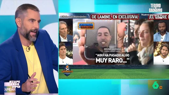Dani Mateo responde al padre de Lamine Yamal tras decir que es un "daño moral" que no le den el Balón de Oro: "Que nos lo cuiden" El padre de Lamine Yamal expresaba su disgusto después de que su hijo no ganara el Balón de Oro y aseguraba que "ha pasado algo muy raro". En este vídeo, Dani Mateo se muestra a favor de que no se llevara dos premios en la misma gala.