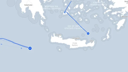 Los barcos de la Flotilla se acercan a la isla de Creta Los barcos de la Flotilla se acercan a la isla de Creta