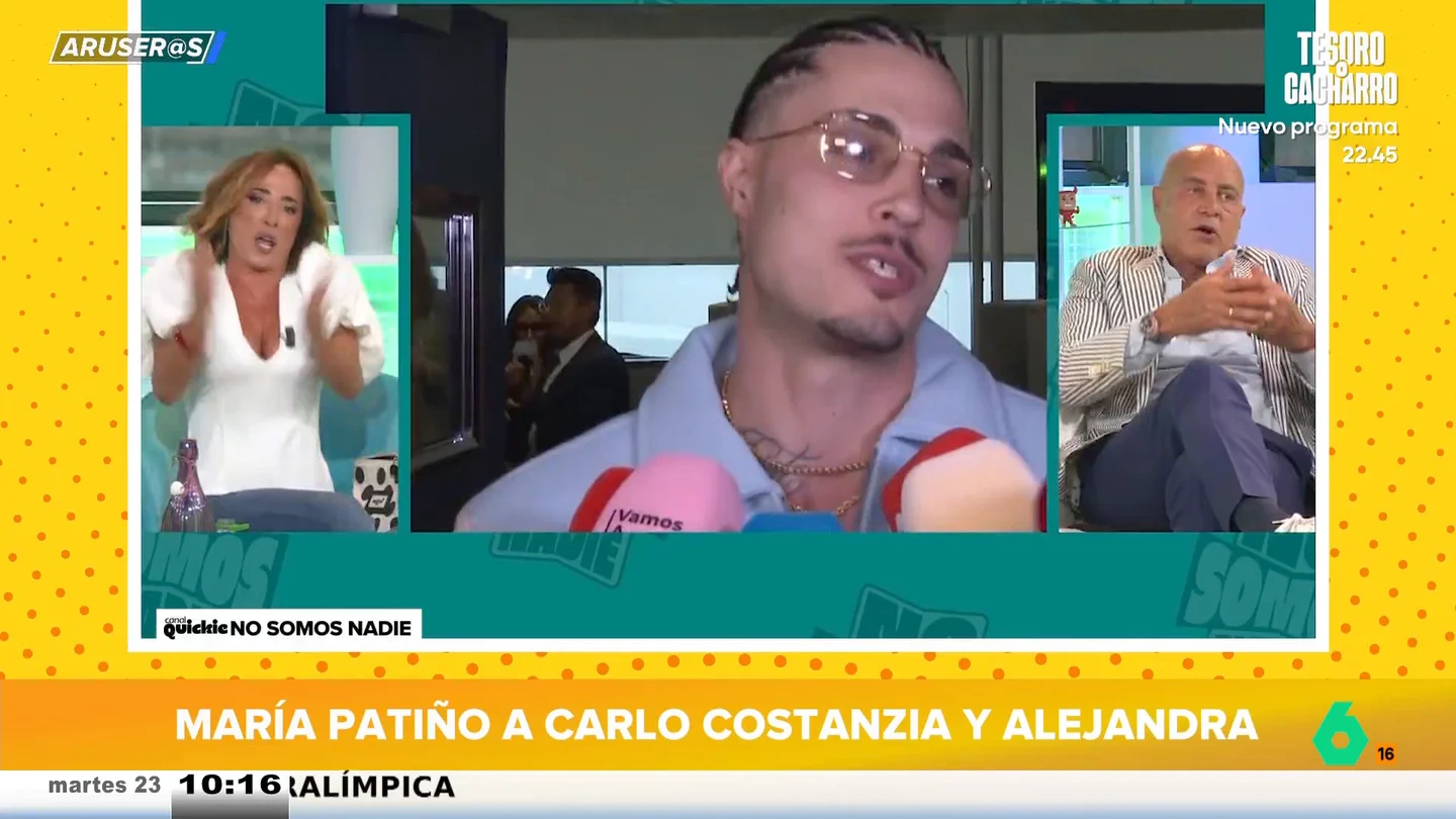 María Patiño, sobre Alejandra Rubio y Carlo Costanzia: "Son unos niñatos que no tienen oficio ni beneficio" María Patiño, sobre Alejandra Rubio y Carlo Costanzia: "Son unos niñatos que no tienen oficio ni beneficio"