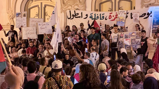 Manifestación en apoyo a la Flotilla en Túnez Manifestación en apoyo a la Flotilla en Túnez