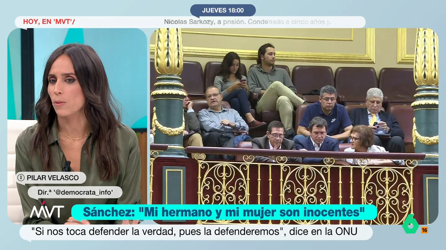 Pilar Velasco: "Pedro Sánchez siempre apostó por la agenda de Gaza desde el principio" La periodista recuerda que, como Sánchez, otros políticos también parecían más cómodos en el plano de la política exterior. "En último año de Zapatero la Alianza de Civilizaciones también cobró un peso tremendo en la agenda internacional", recuerda.