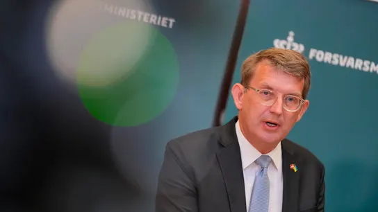 El ministro de Defensa danés, Troels Lund Poulsen, durante la rueda de prensa de este jueves. El ministro de Defensa danés, Troels Lund Poulsen, durante la rueda de prensa de este jueves.