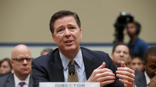 El exdirector del FBI James Comey, durante una comparecencia El exdirector del FBI James Comey, durante una comparecencia