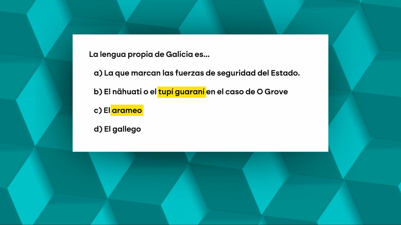 Las surrealistas preguntas de un examen opositor en Cangas de Morrazo: "La lengua propia de Galicia es..."