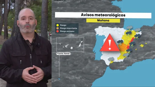 Rubén del Campo, portavoz de la AEMET: "Esta situación es diferente a la DANA porque entonces el viento trasladaba las tormentas a zonas de los cauces" Rubén del Campo, portavoz de la AEMET: "Esta situación es diferente a la DANA porque entonces el viento trasladaba las tormentas a zonas de los cauces"