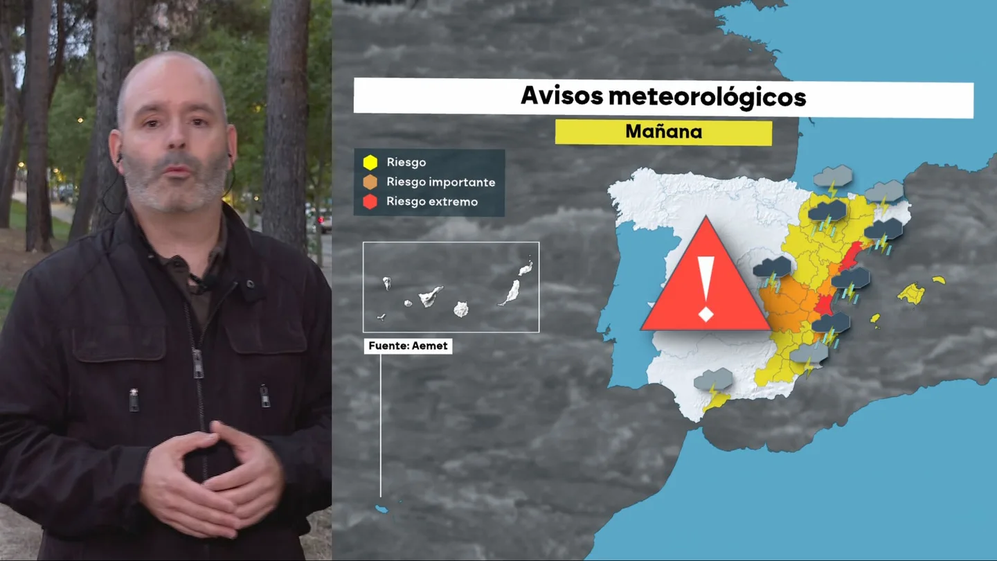 Rubén del Campo, portavoz de la AEMET: "Esta situación es diferente a la DANA porque entonces el viento trasladaba las tormentas a zonas de los cauces" Rubén del Campo, portavoz de la AEMET: "Esta situación es diferente a la DANA porque entonces el viento trasladaba las tormentas a zonas de los cauces"