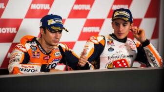 Marc M&aacute;rquez junto a Dani Pedrosa