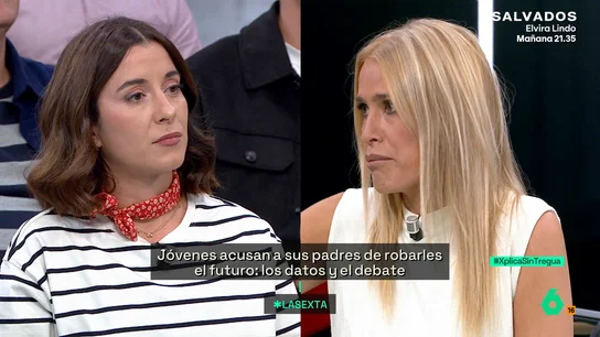 Afra Blanco, a una joven que pide renunciar a algunas pensiones: "¿Por qué te crees que la tienen? Porque se la han currado" Afra Blanco, a una joven que pide renunciar a algunas pensiones: "¿Por qué te crees que la tienen? Porque se la han currado"