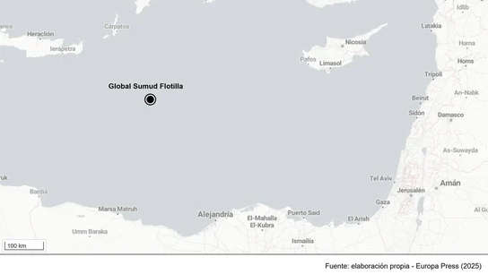 Los 44 barcos de la Global Sumud Flotilla están ya a 366 millas náuticas de Gaza Los 44 barcos de la Global Sumud Flotilla están ya a 366 millas náuticas de Gaza