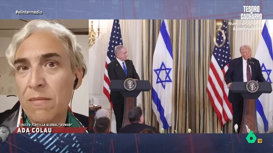 Ada Colau, muy crítica con el plan de paz de Trump y Netanyahu: "Lo que hace es legitimar a los genocidas" A bordo de la flotilla Global Sumud, Ada Colau explica en El Intermedio cómo están los ánimos de la tripulación en la recta final de su viaje a Gaza y advierte sobre el acuerdo entre Trump y Netanyahu: "Destruye el sistema de derechos humanos".
