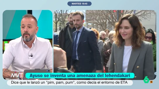Antonio Maestre desvela lo que le ha dicho Miguel Ángel Rodríguez de la polémica de Ayuso y Pradales: "Lo dijo intencionadamente" Antonio Maestre ha preguntado a Miguel Ángel Rodríguez si Ayuso se disculpará con el lehendakari tras acusarlo de amenazarla al estilo de ETA. Su respuesta, explica en este vídeo, ha sido "que hubiera entonado otra frase".