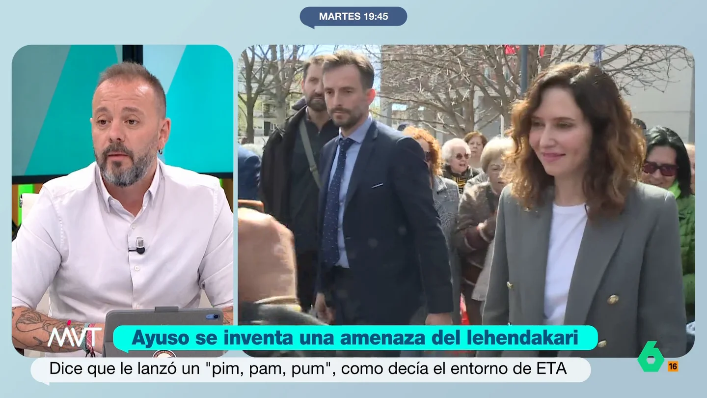 Antonio Maestre desvela lo que le ha dicho Miguel Ángel Rodríguez de la polémica de Ayuso y Pradales: "Lo dijo intencionadamente" Antonio Maestre ha preguntado a Miguel Ángel Rodríguez si Ayuso se disculpará con el lehendakari tras acusarlo de amenazarla al estilo de ETA. Su respuesta, explica en este vídeo, ha sido "que hubiera entonado otra frase".