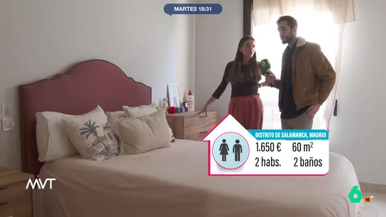 Alquiler en el barrio de Salamanca de Madrid: 60 metros cuadrados por 1.650 euros "y sin gotelé" Christian Calcerrada ha visitado este distrito de Madrid para saber cuánto paga la gente que vive de alquiler. Además, ha visitado la casa de Lucía y Mercedes, que comparten piso en esta zona.