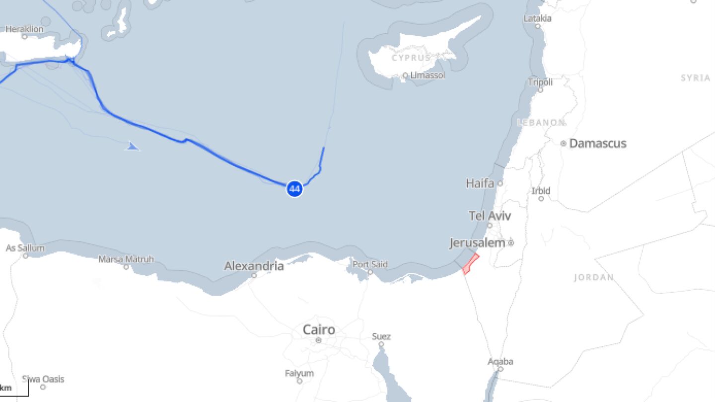 Mapa con la posición de la Flotilla 'Sumud' en el mediodía del 30 de septiembre de 2025.