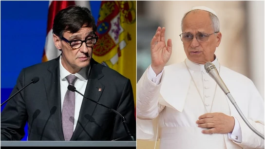 Salvador Illa y el papa León XIV Salvador Illa y el papa León XIV