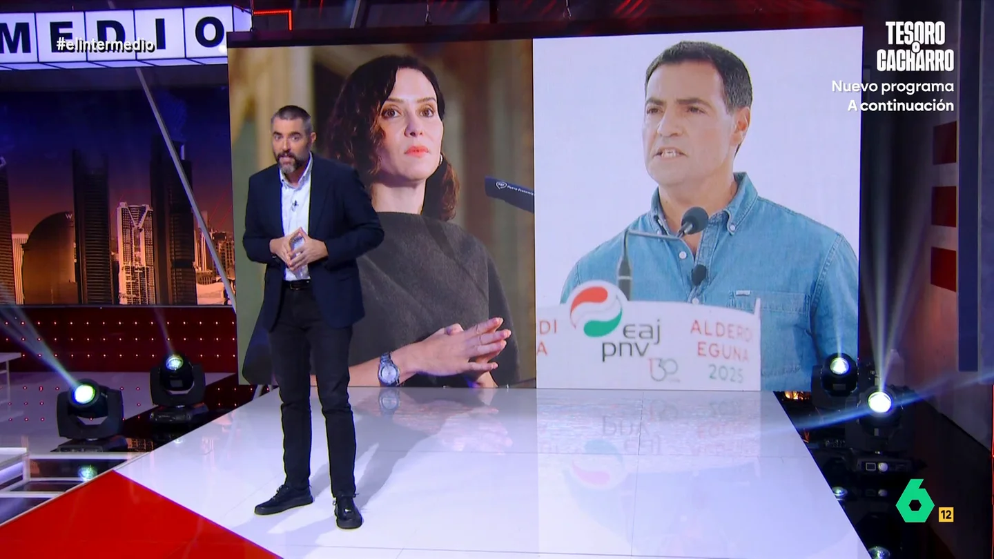 Dani Mateo reacciona al silencio de Ayuso sobre su polémica con Pradales: "¿Le acercan un micro y se calla? Pedid un deseo" El lehendakari ha respondido a la interpretación de la presidenta de la Comunidad de Madrid de sus palabras. Pero, cuando han pedido a Ayuso su respuesta a Pradales, esta ha escogido quedarse callada.