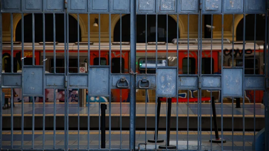 La estación de tren cerrada durante la huelga de 24 horaas La estación de tren cerrada durante la huelga de 24 horaas