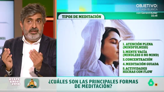 Arun Mansukhani desvela una sencilla técnica para meditar en casa: "Elige un momento tranquilo, un sitio cómodo..." Arun Mansukhani desvela hoy en Zapeando los secretos de la meditación y, en este vídeo, da las claves y consejos si queremos iniciarnos desde casa. Uno de ellos, empezar con no más de 5 minutos.