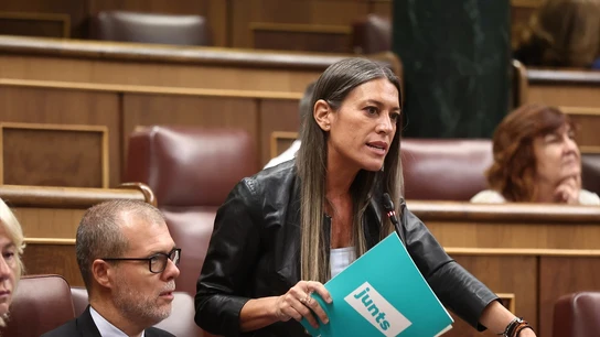 La portavoz de Junts en el Congreso, Míriam Nogueras, durante una sesión de control al Congreso. La portavoz de Junts en el Congreso, Míriam Nogueras, durante una sesión de control al Congreso.