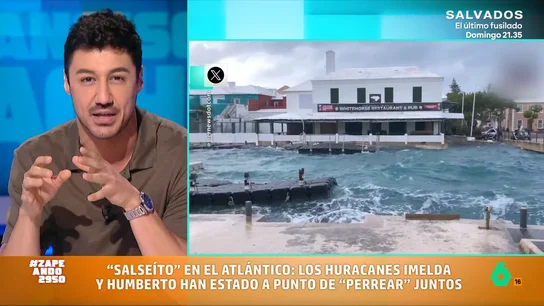 Francisco Cacho explica qué es el efecto Fujiwhara, un "perreo muy intenso" entre dos ciclones Hace unos días hemos podido ser testigos de la historia de amor entre dos huracanes: Imelda y Humberto. No te pierdas qué explicación da el meteorólogo de laSexta sobre este 'culebrón' meteorológico.