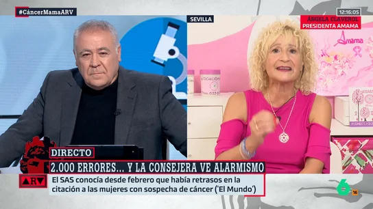 La presidenta de Amama, contra la consejera andaluza de Salud: "¿Cuánto vale la vida de una mujer andaluza? Tengo ganas de llorar, coño" La presidenta de Amama, contra la consejera andaluza de Salud: "¿Cuánto vale la vida de una mujer andaluza? Tengo ganas de llorar, coño"