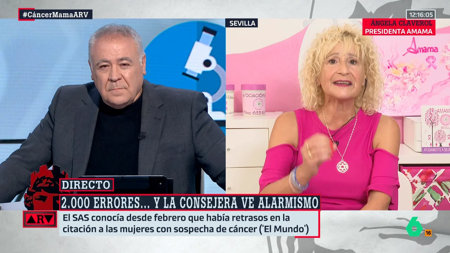 La presidenta de Amama, contra la consejera andaluza de Salud: "¿Cuánto vale la vida de una mujer andaluza? Tengo ganas de llorar, coño" La presidenta de Amama, contra la consejera andaluza de Salud: "¿Cuánto vale la vida de una mujer andaluza? Tengo ganas de llorar, coño"
