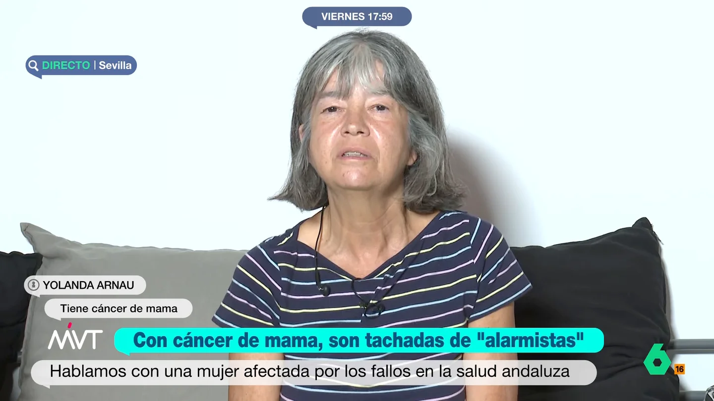Yolanda, otra de las mujeres afectadas por los fallos en la salud andaluza: "Si no llego a notarme el bulto a lo mejor no estoy aquí" Yolanda, otra de las mujeres afectadas por los fallos en la salud andaluza: "Si no llego a notarme el bulto a lo mejor no estoy aquí"