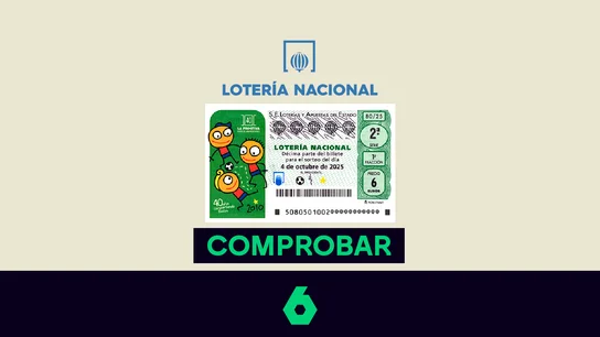 Comprueba tu décimo de la Lotería Nacional en el sorteo del sábado 4 de octubre de 2025. Comprueba tu décimo de la Lotería Nacional en el sorteo del sábado 4 de octubre de 2025.