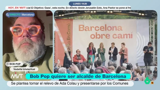 Bob Pop promete "una mirada que nunca se ha planteado" si es alcalde de Barcelona: "Soy autónomo y lo tengo todo en regla" Bob Pop conversa con Cristina Pardo e Iñaki López tras anunciar su intención de presentarse a la alcaldía de Barcelona por los Comunes: "Quiero explicar a los ciudadanos y ciudadanas qué precios hay que pagar por estar en política".