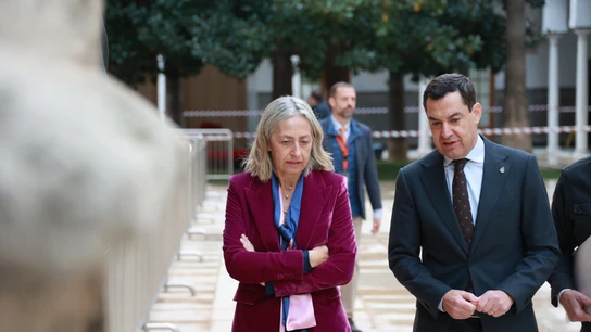 El presidente de la Junta de Andalucía, Juanma Moreno, junto a la consejera de Salud y Consumo, Rocío Hernández, en una imagen de archivo El presidente de la Junta de Andalucía, Juanma Moreno, junto a la consejera de Salud y Consumo, Rocío Hernández, en una imagen de archivo