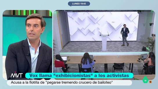 Pablo Montesinos, sobre la Flotilla: "Si el presidente del Gobierno fuera del PP habría actuado muy parecido" El periodista expone que en circunstancias "tan graves" se habla con el país en cuestión, en este caso Israel, para hacer las gestiones diplomáticas necesarias para trasladar a los ciudadanos.