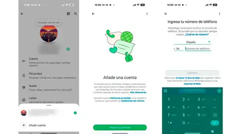 Añadiendo una cuenta en whatsApp Añadiendo una cuenta en whatsApp