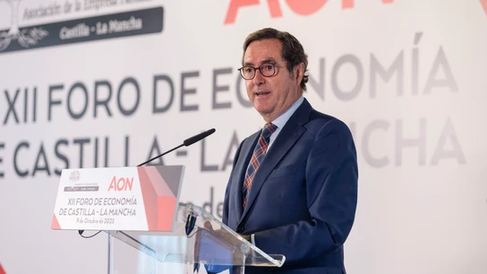 El presidente de la CEOE, Antonio Garamendi, este jueves en un foro El presidente de la CEOE, Antonio Garamendi, este jueves en un foro