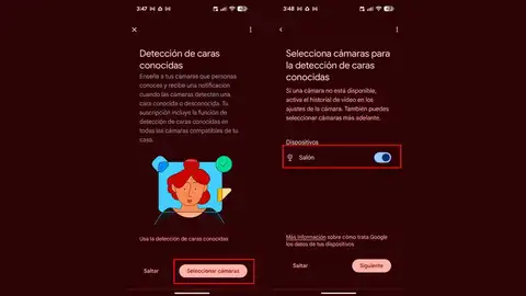 Activando el reconocimiento de rostros Activando el reconocimiento de rostros