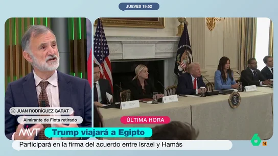 Garat, tras el acuerdo de paz en Gaza: "Nunca hemos estado tan mal, pero nunca hemos tenido mejor futuro" El almirante de Flota retirado expone que existen tres factores por los que el plan, en su opinión, puede durar. Garat expone que, por ejemplo, el 66% del pueblo israelí apoya el fin de la guerra.