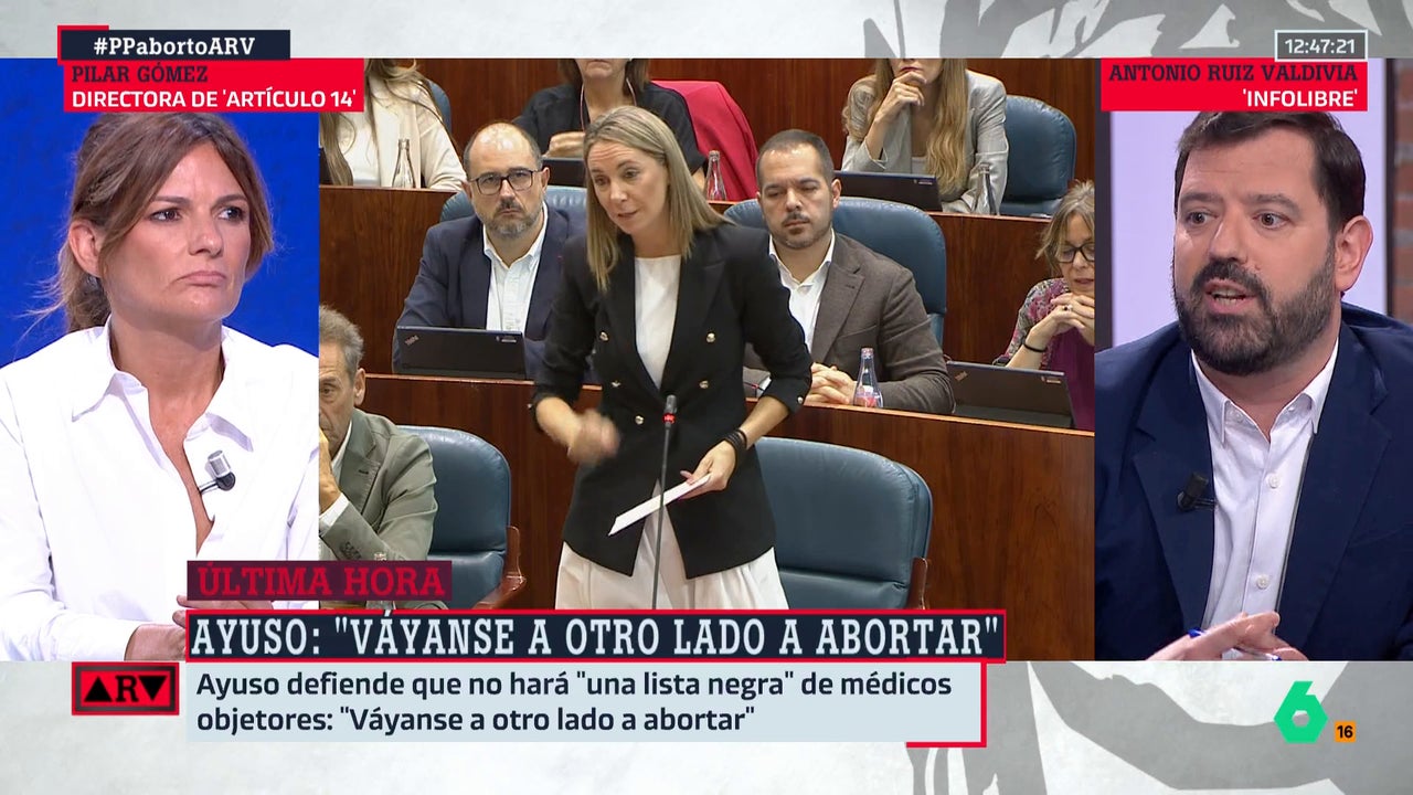 Valdivia, sobre las palabras de Ayuso sobre el aborto: "Me parece terrorífico que en la España de octubre de 2025 escuchemos declaraciones como las suyas"
