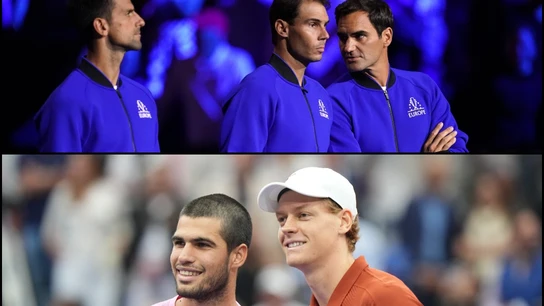 Novak Djokovic, Rafa Nadal, Roger Federer, Carlos Alcaraz y Jannik Sinner Novak Djokovic, Rafa Nadal, Roger Federer, Carlos Alcaraz y Jannik Sinner