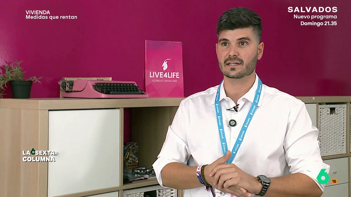 Alberto Añaños, CEO de una empresa de alquiler de temporada: "El propietario no se preocupa por la rentabilidad, sino por la seguridad" laSexta Columna habla con Alberto Añaños, CEO de 'LIVE4LIFE', que en este vídeo explica que los propietarios de pisos recurren a su servicio no por la rentabilidad, sino porque "trabajamos con el inquilino más seguro: el estudiante".