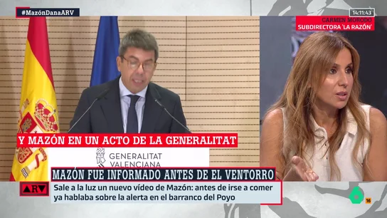 Carmen Morodo relfexiona sobre la actitud de Mazón: "Hay una estrategia penal al decir que no iba con él" Carmen Morodo relfexiona sobre la actitud de Mazón: "Hay una estrategia penal al decir que no iba con él"