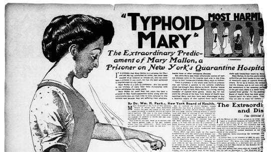 Ilustraci&oacute;n de Mary Mallon en The New York American, en julio de 1909