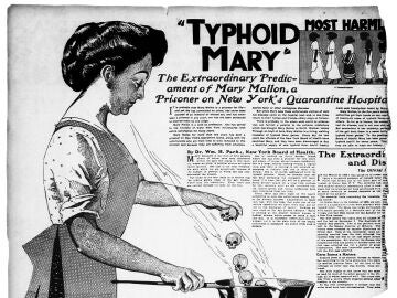Ilustración de Mary Mallon en The New York American, en julio de 1909