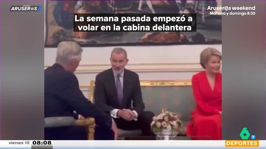 El rey Felipe desvela a los reyes de Bélgica que Leonor ya vuela en la cabina delantera del Pilatus El rey Felipe desvela a los reyes de Bélgica que Leonor ya vuela en la cabina delantera del Pilatus