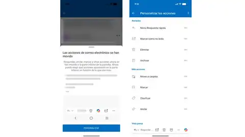Personalizando la nueva barra de acciones Personalizando la nueva barra de acciones