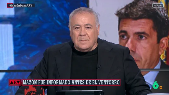 Ferreras carga contra el "sinvergüenza" de Mazón: "Le dicen que hay lío en el barranco del Poyo y se va a comer" Ferreras carga contra el "sinvergüenza" de Mazón: "Le dicen que hay lío en el barranco del Poyo y se va a comer"