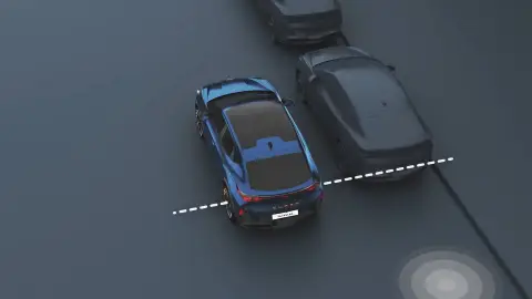 Aparcamiento en línea con el Cupra Tavascan Aparcamiento en línea con el Cupra Tavascan