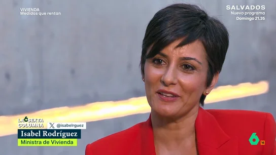 "Hay más riesgo en perder el móvil que de que te okupen la casa": la rotunda reflexión de Isabel Rodríguez sobre la okupación "¿Usted se cree que si de verdad hubiera un problema de okupación las aseguradoras nos regalarían el seguro antiokupa con el seguro del coche?", comenta la ministra de Vivienda, Isabel Rodríguez, en este vídeo de laSexta Columna.