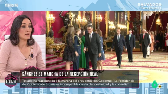Ana Martín señala que a "Sánchez no le ha dado la gana" quedarse en la recepción real Ana Martín señala que a "Sánchez no le ha dado la gana" quedarse en la recepción real