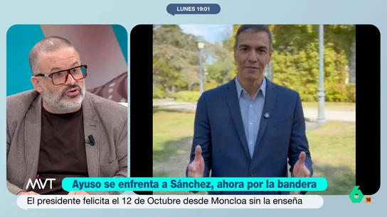 Edu Galán, irónico sobre el vídeo de Sánchez por el 12 de octubre: "Me falta el himno, la cruz cristiana y la cabra" Edu Galán, irónico sobre el vídeo de Sánchez por el 12 de octubre: "Me falta el himno, la cruz cristiana y la cabra"